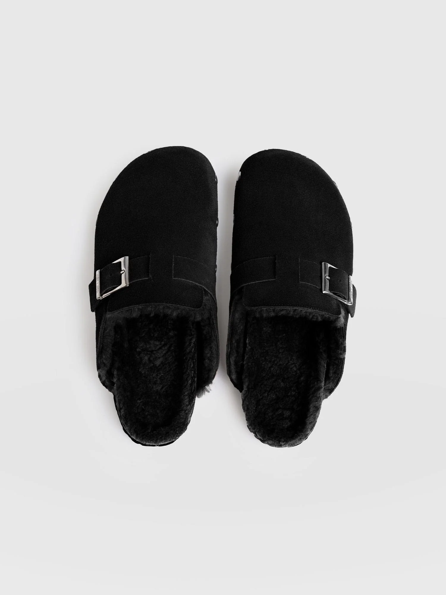 Studded Clogs - Black Shearling - Image 4