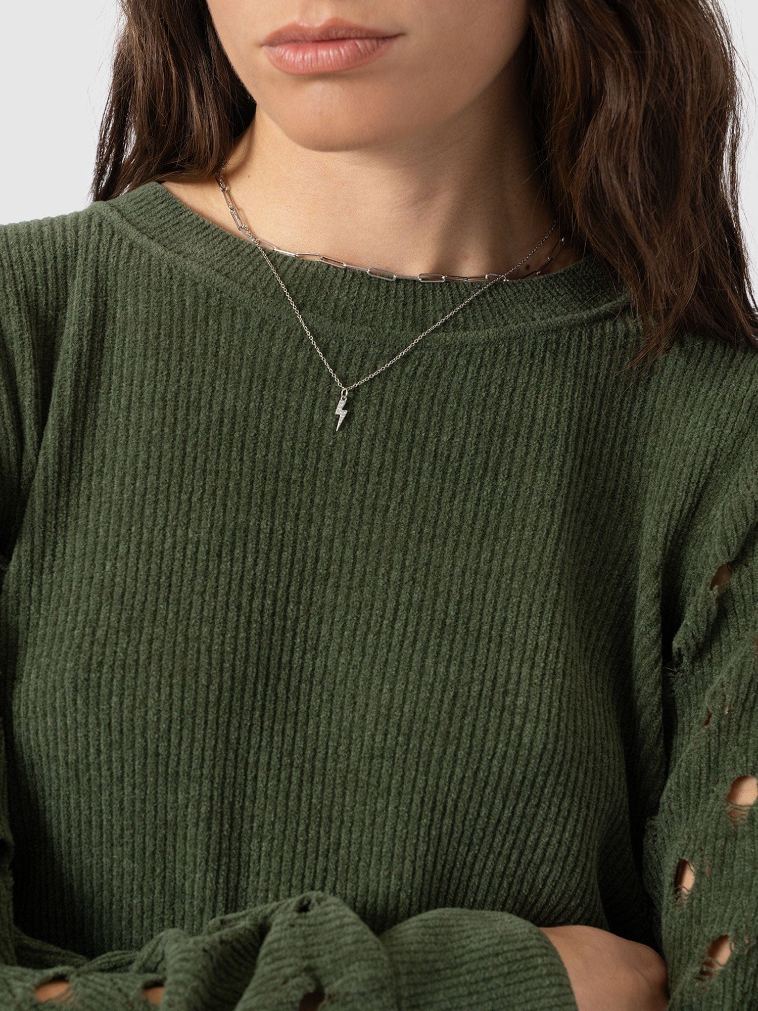 Suki Lace Hole Knit - Green - Image 5