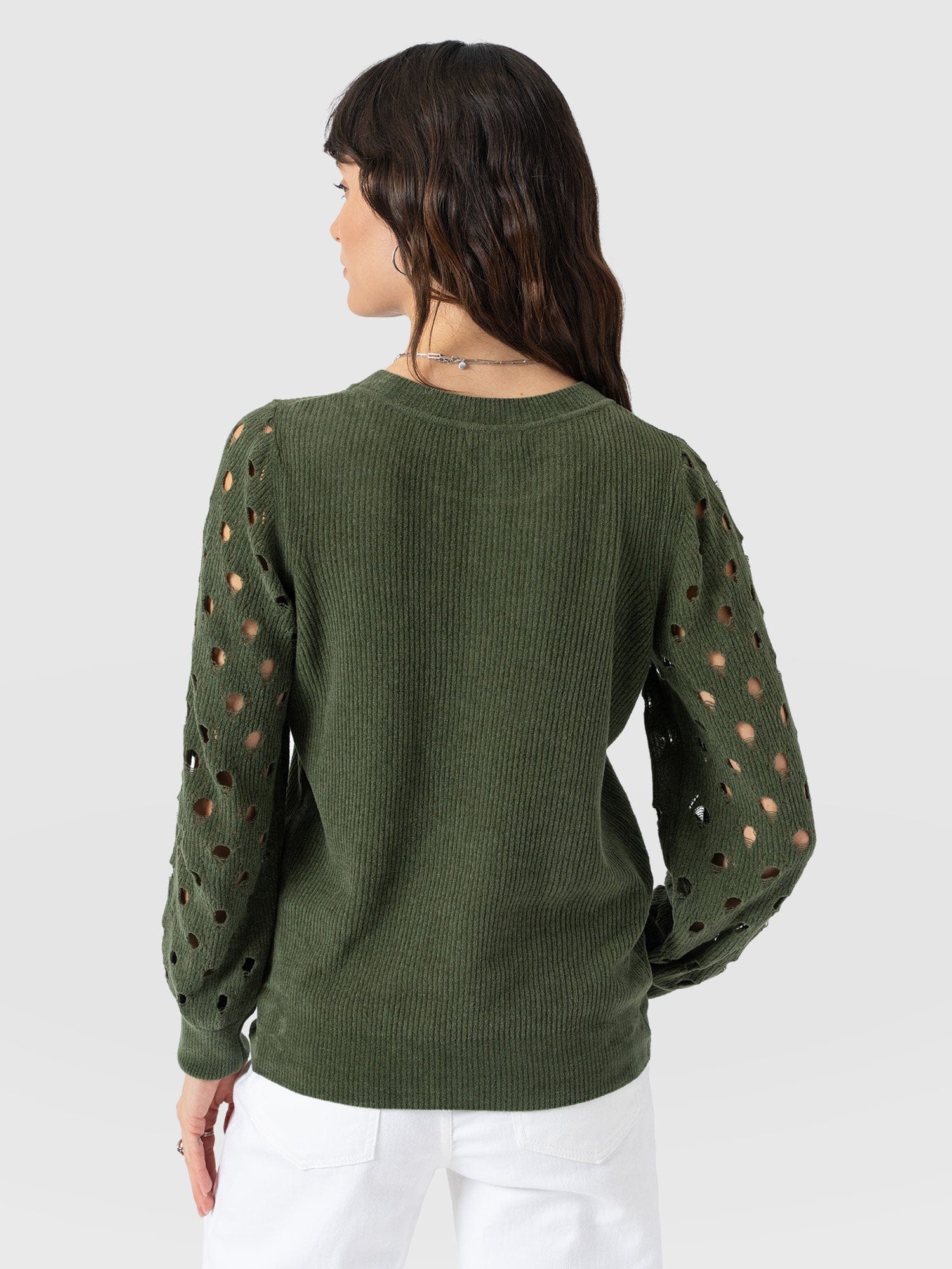 Suki Lace Hole Knit - Green - Image 6