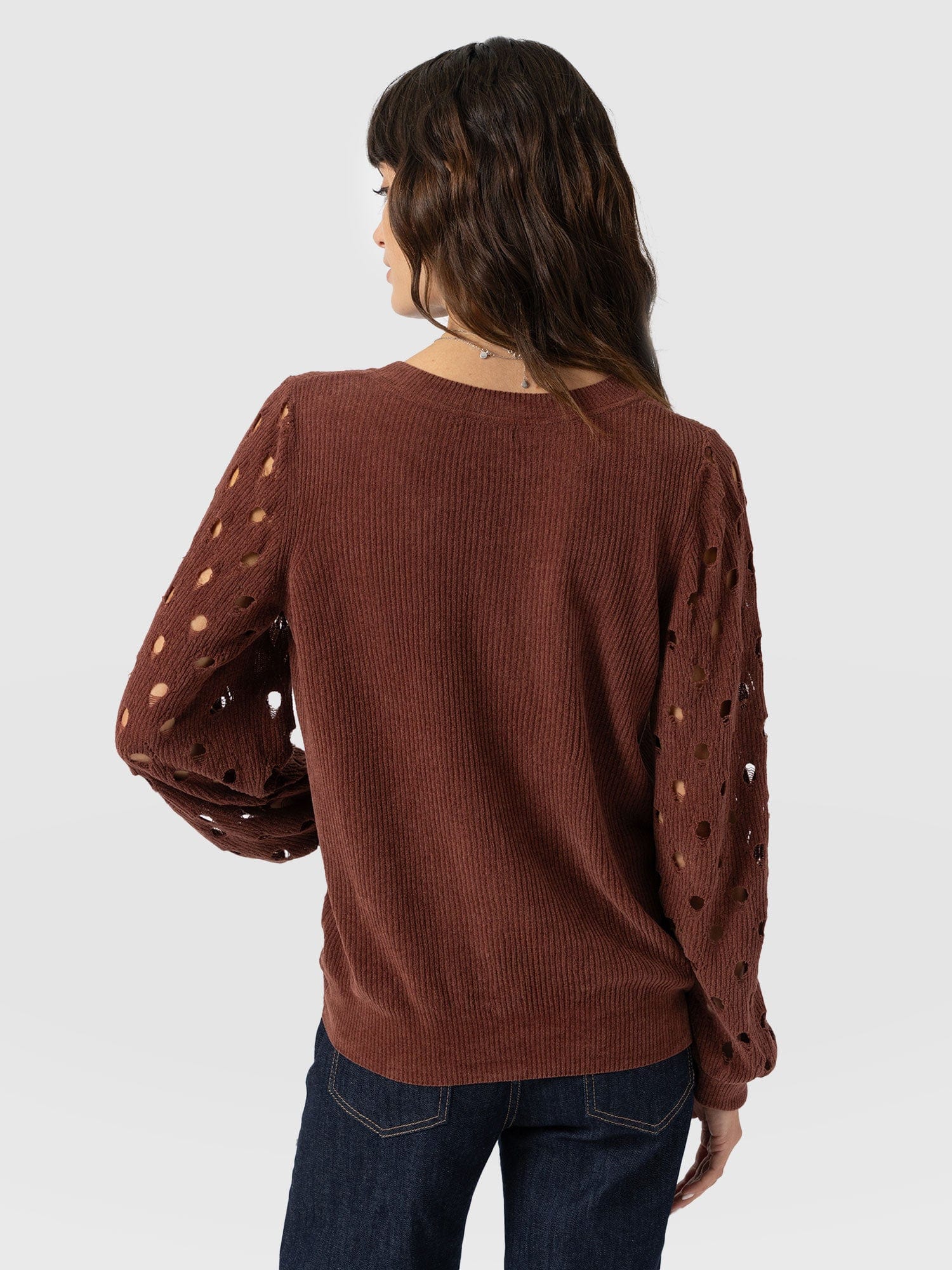 Suki Lace Hole Knit - Mauve - Image 6