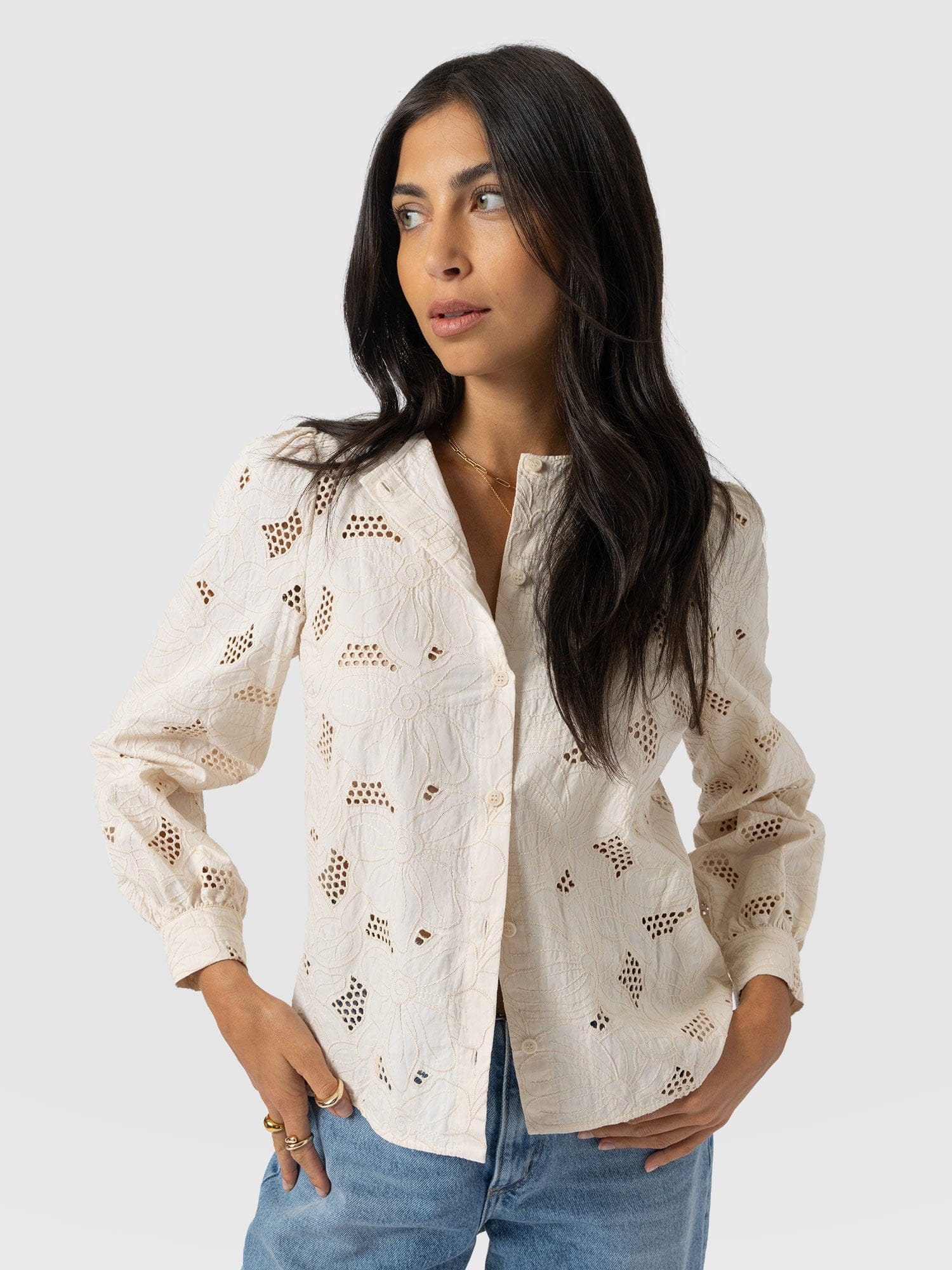 Tabitha Blouse - Cream Floral - Image 3