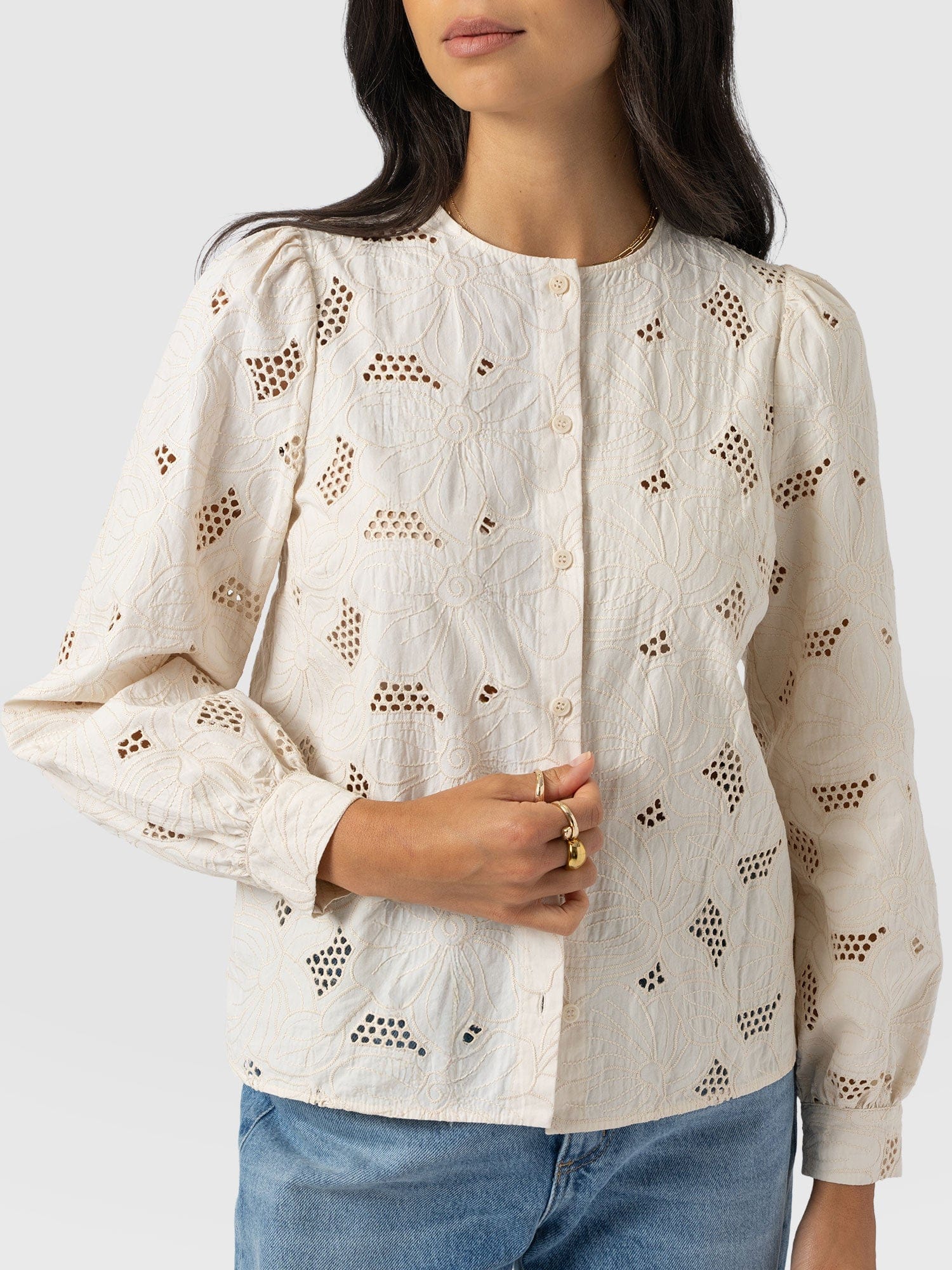 Tabitha Blouse - Cream Floral - Image 4