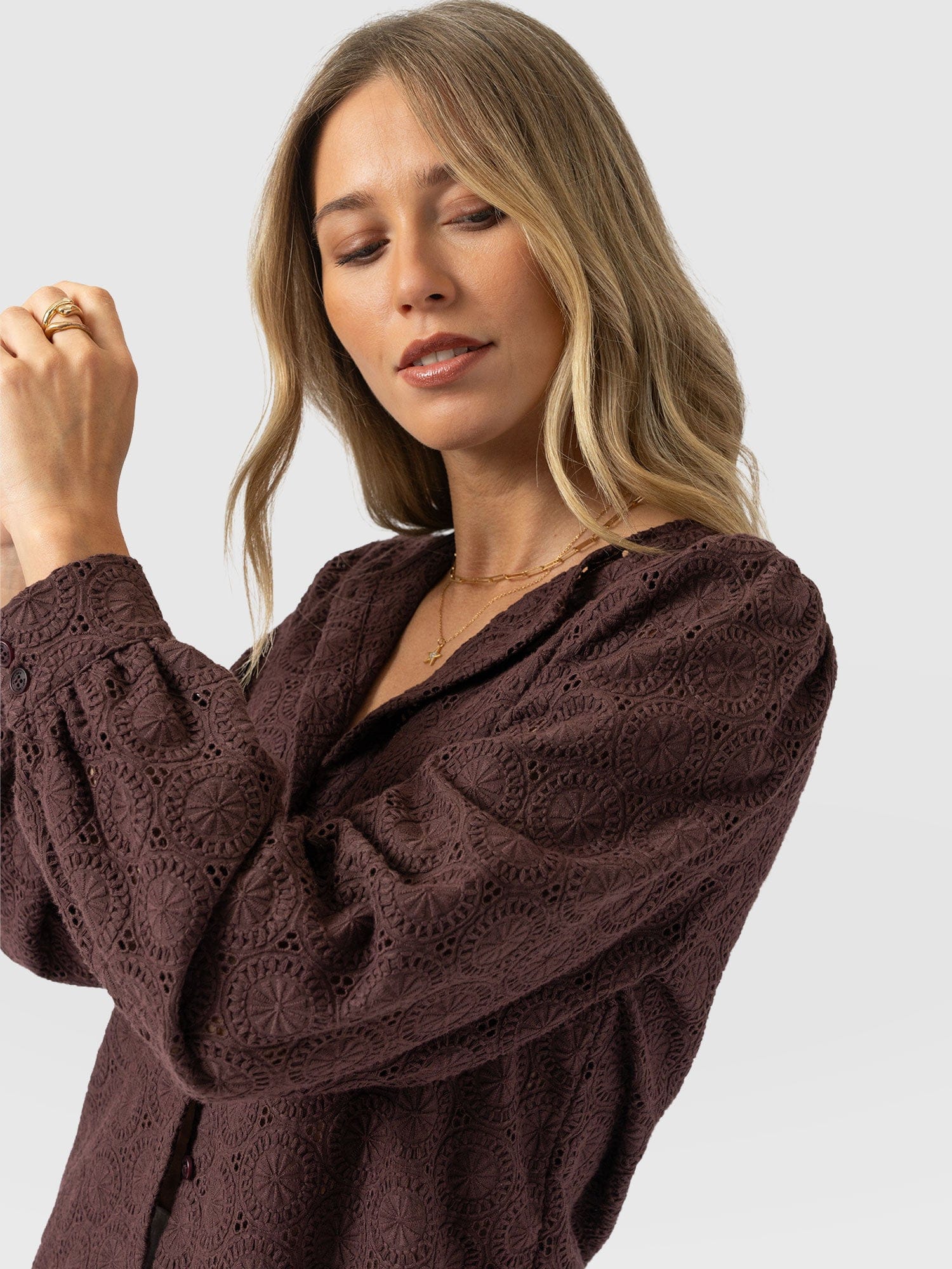 Tabitha Blouse - Maroon - Image 3