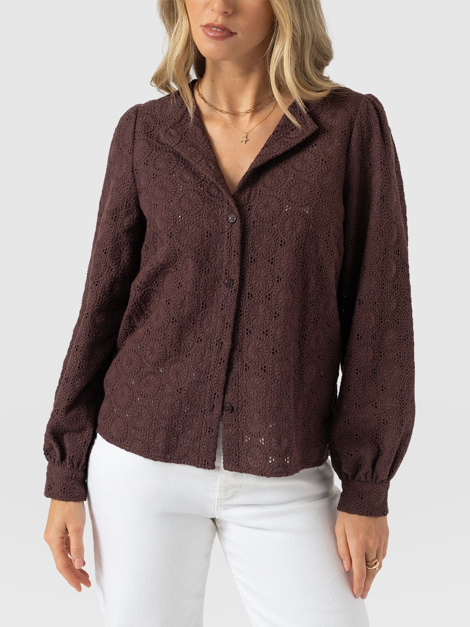 Tabitha Blouse - Maroon - Image 4