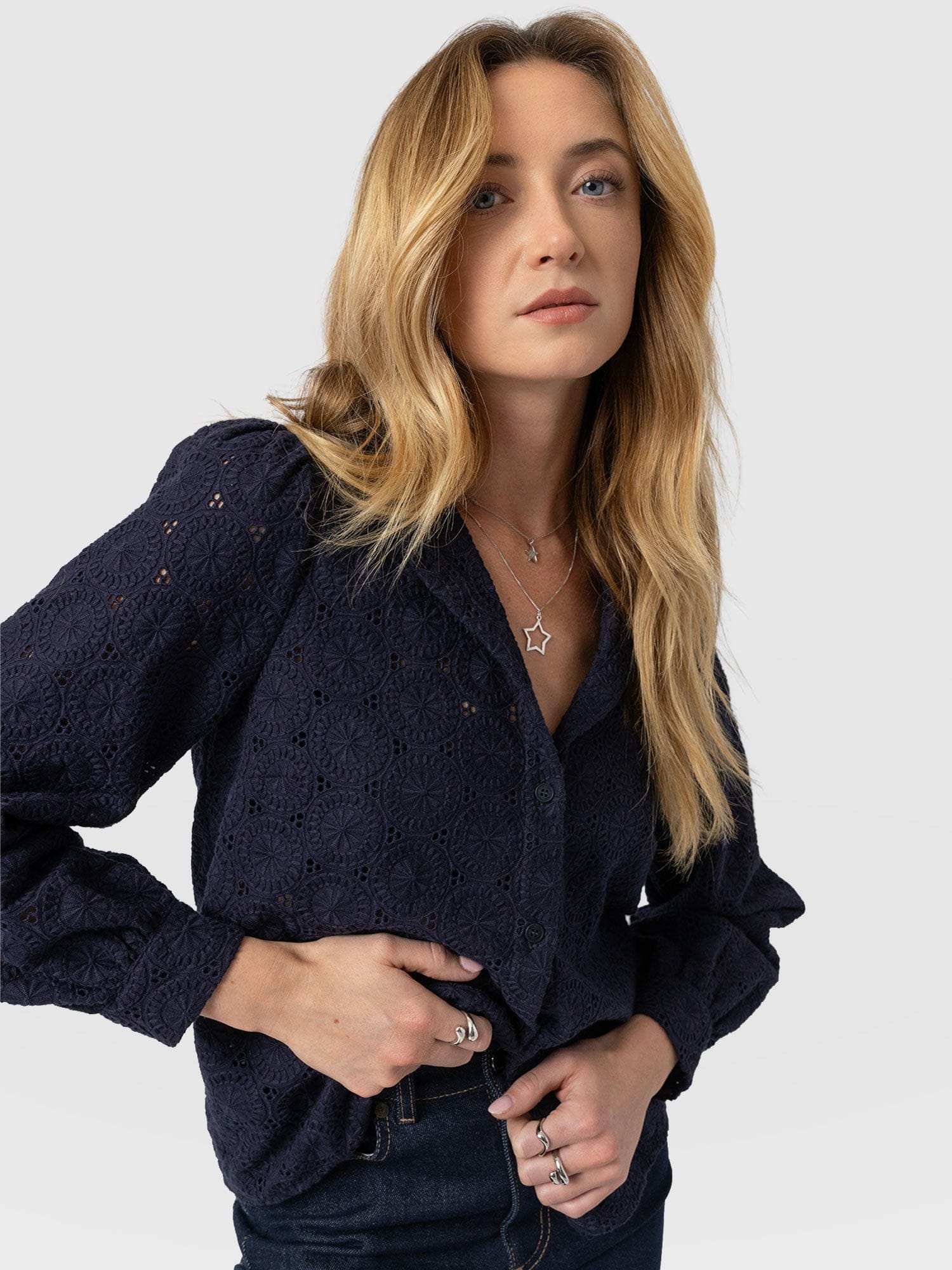 Tabitha Blouse - Navy - Image 2