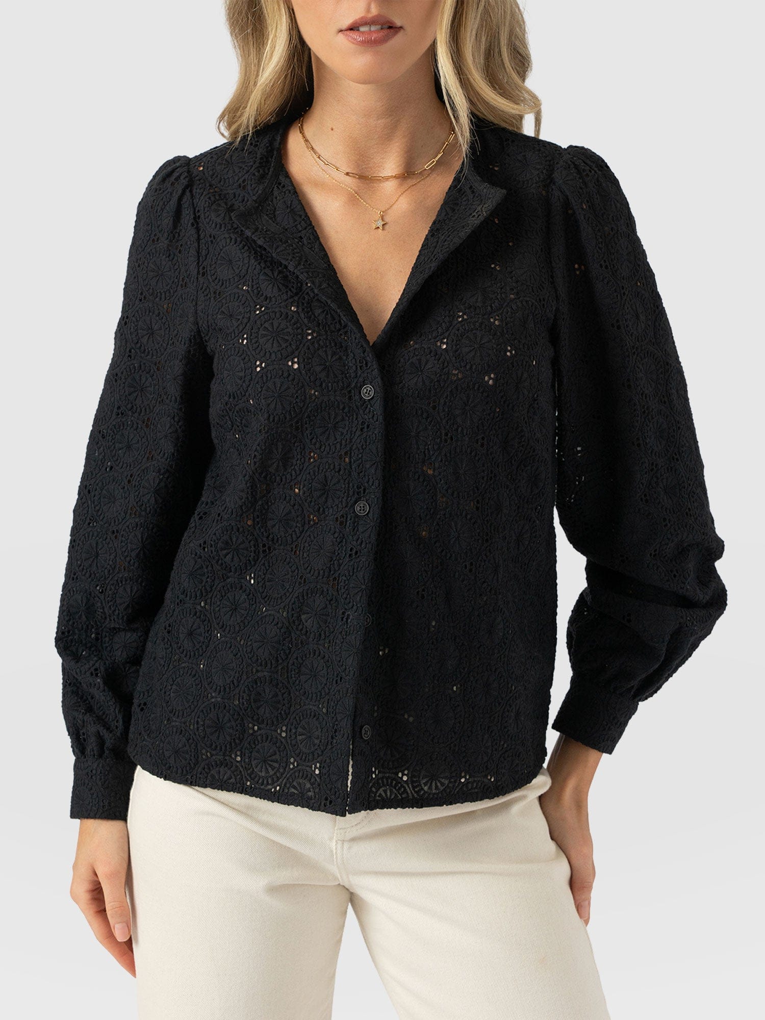 Tabitha Blouse - Black Broderie - Image 4