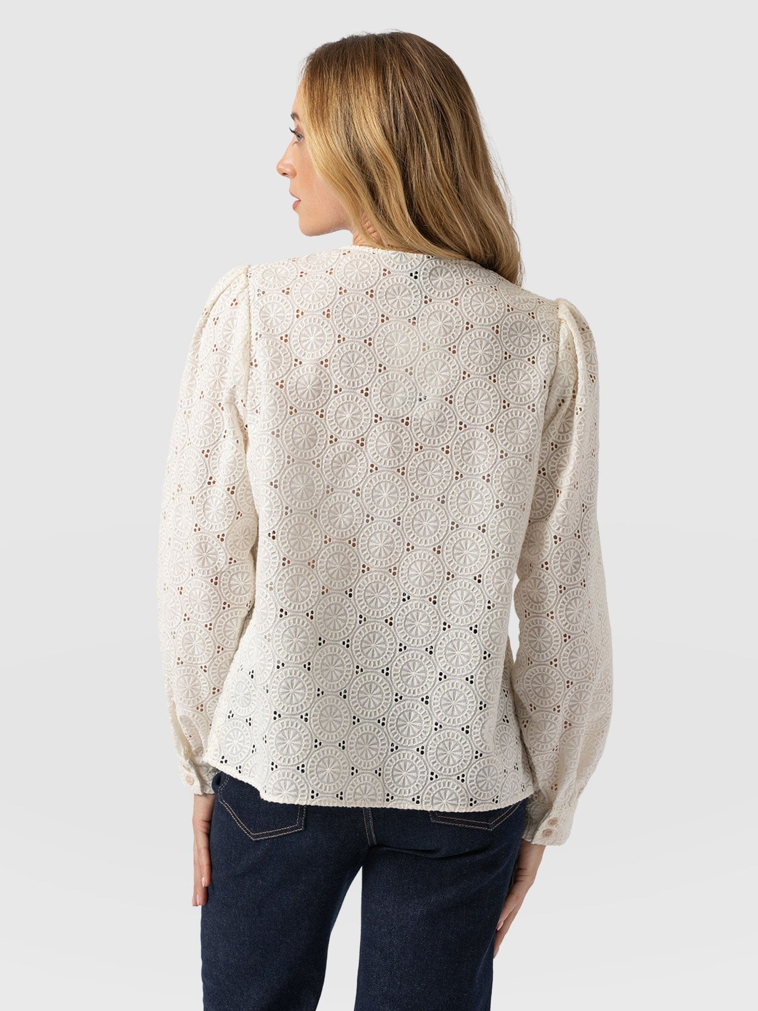 Tabitha Blouse - Cream Broderie - Image 6