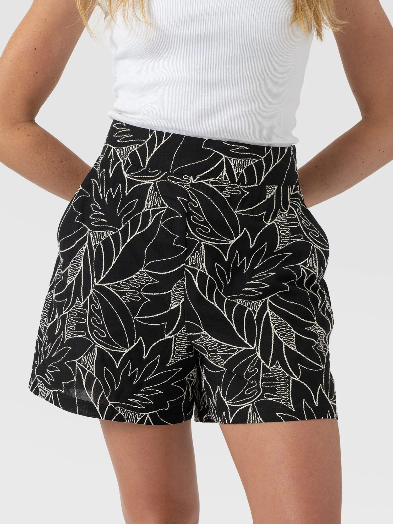 Tabitha Short - Black Embroidered - Image 4