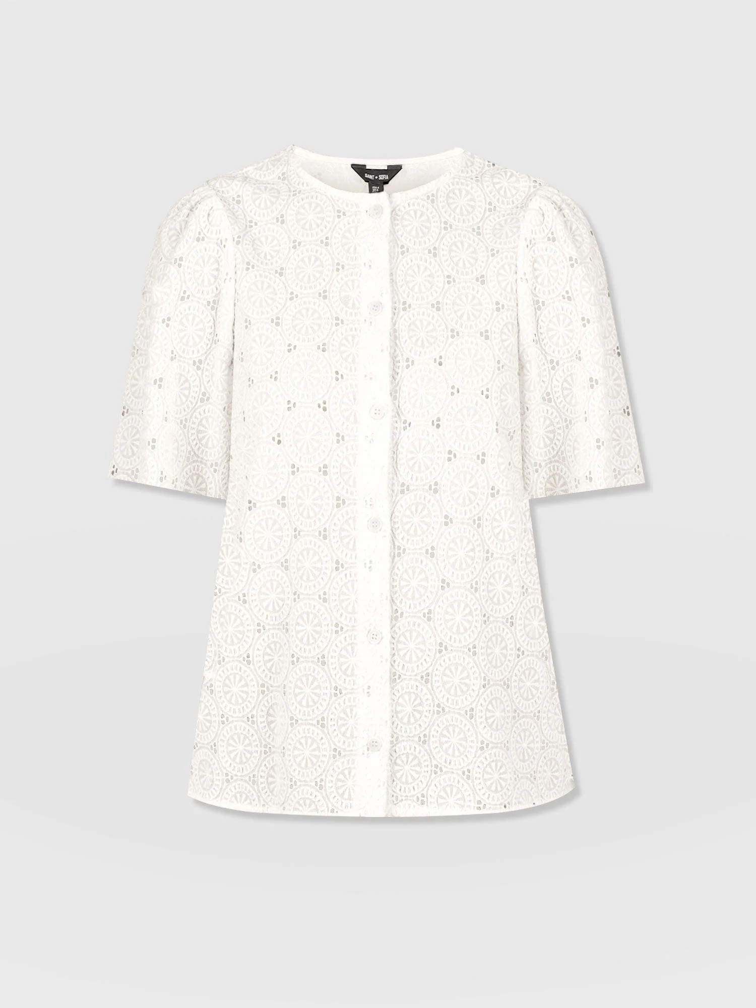 Tabitha Short Sleeve Blouse - Cream - Image 7