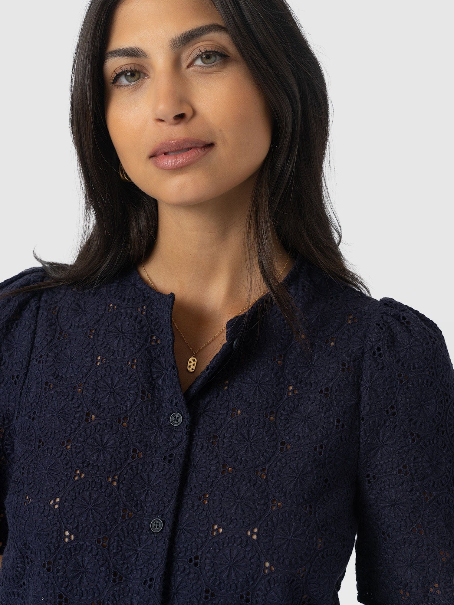 Tabitha Short Sleeve Blouse - Navy - Image 4