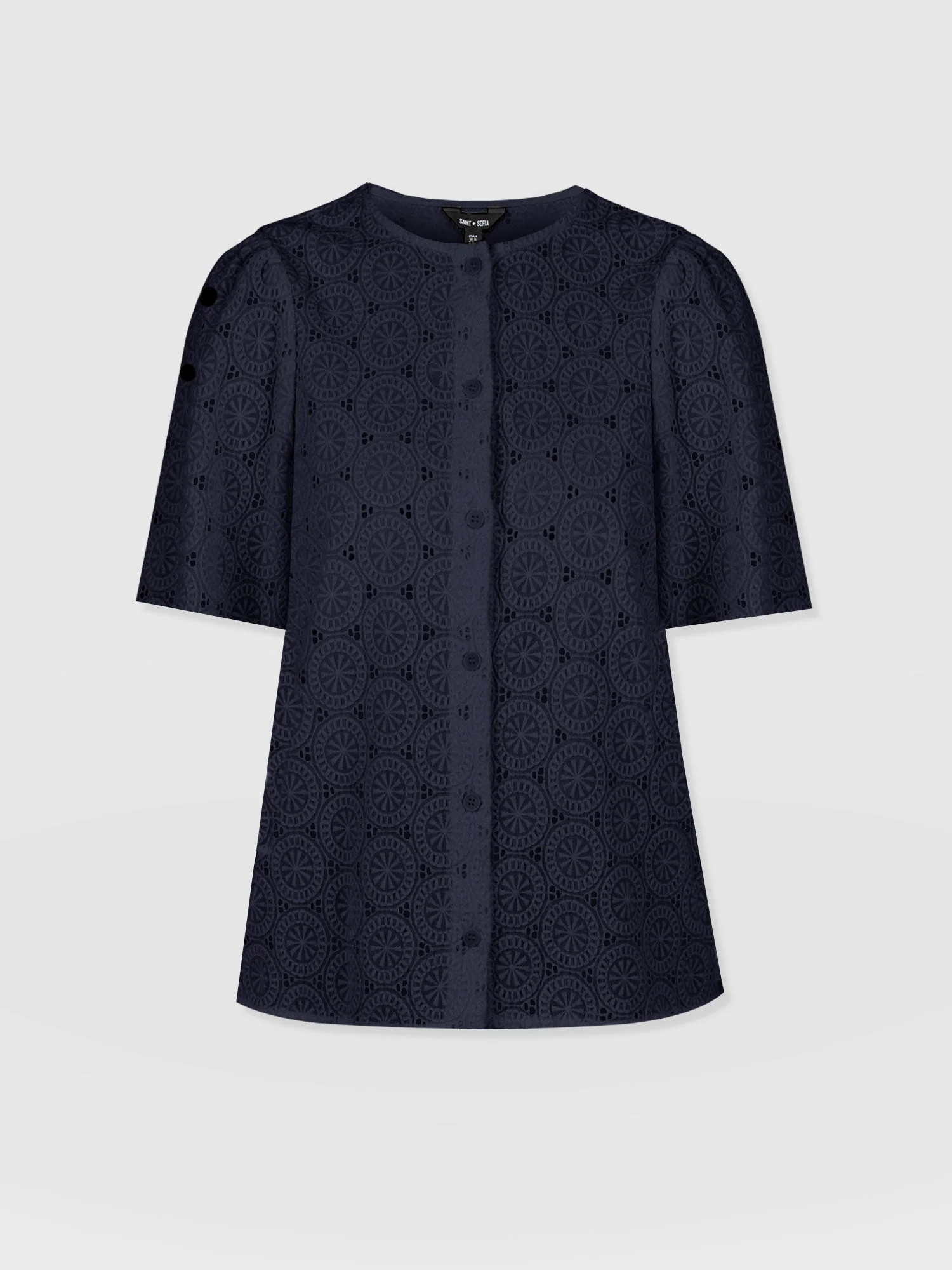 Tabitha Short Sleeve Blouse - Navy - Image 7