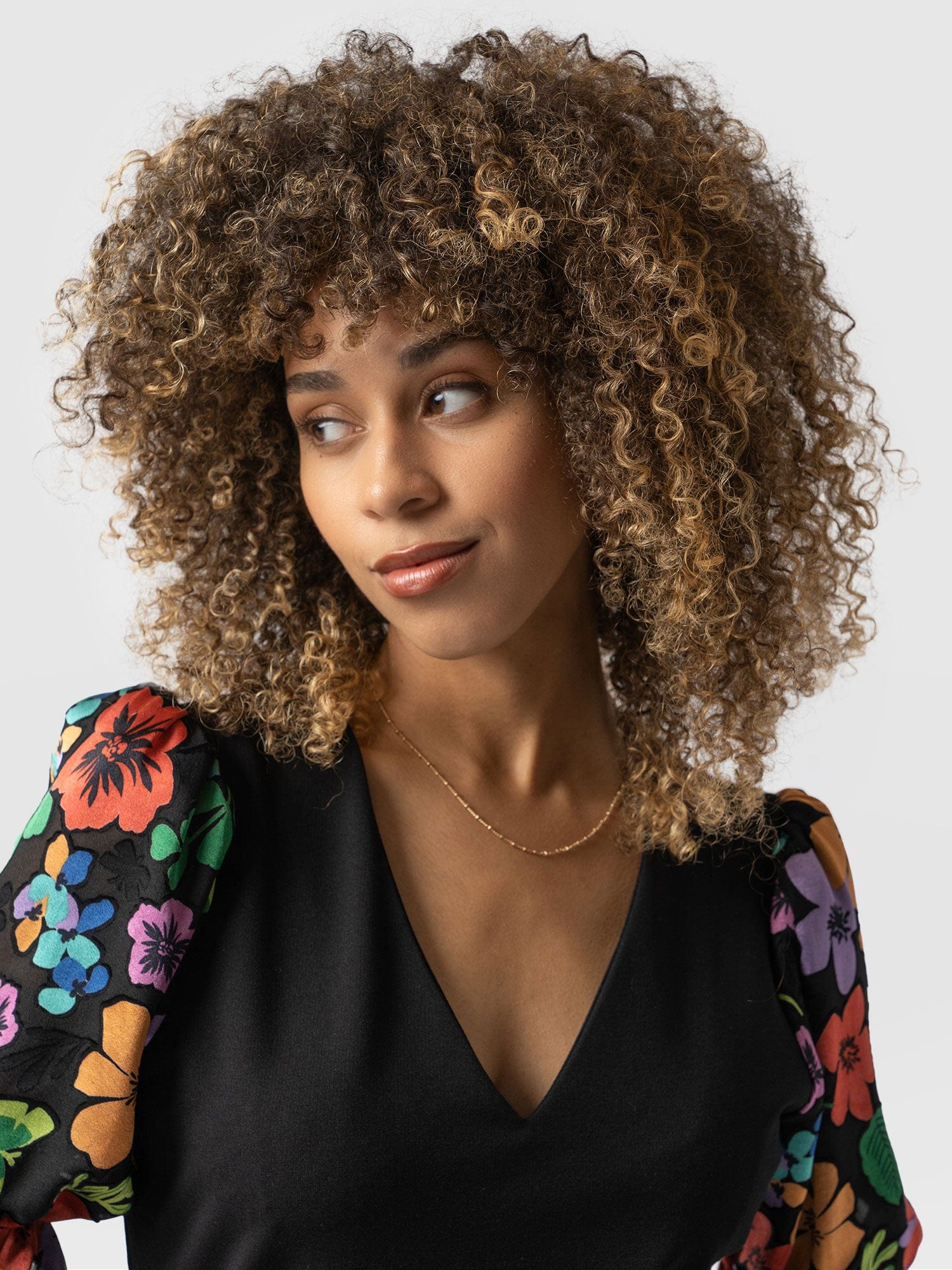 Tori Puff Sleeve Top  - Black Pop Floral - Image 5