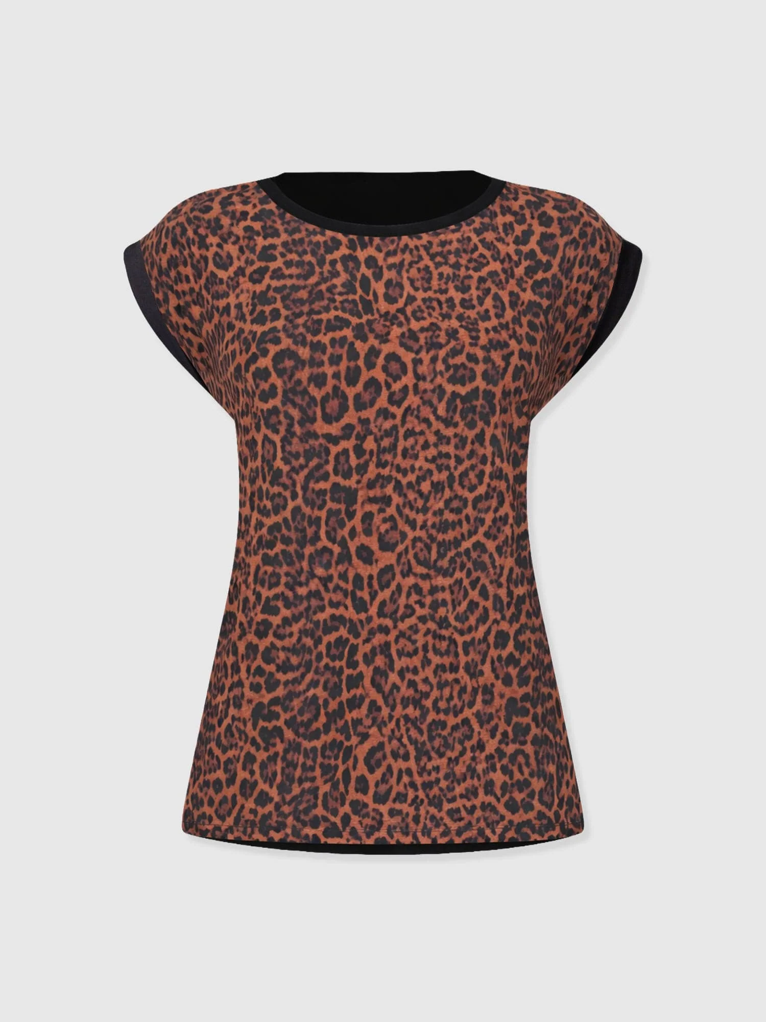Turn Up Contrast Tee - Brown Leopard - Image 7