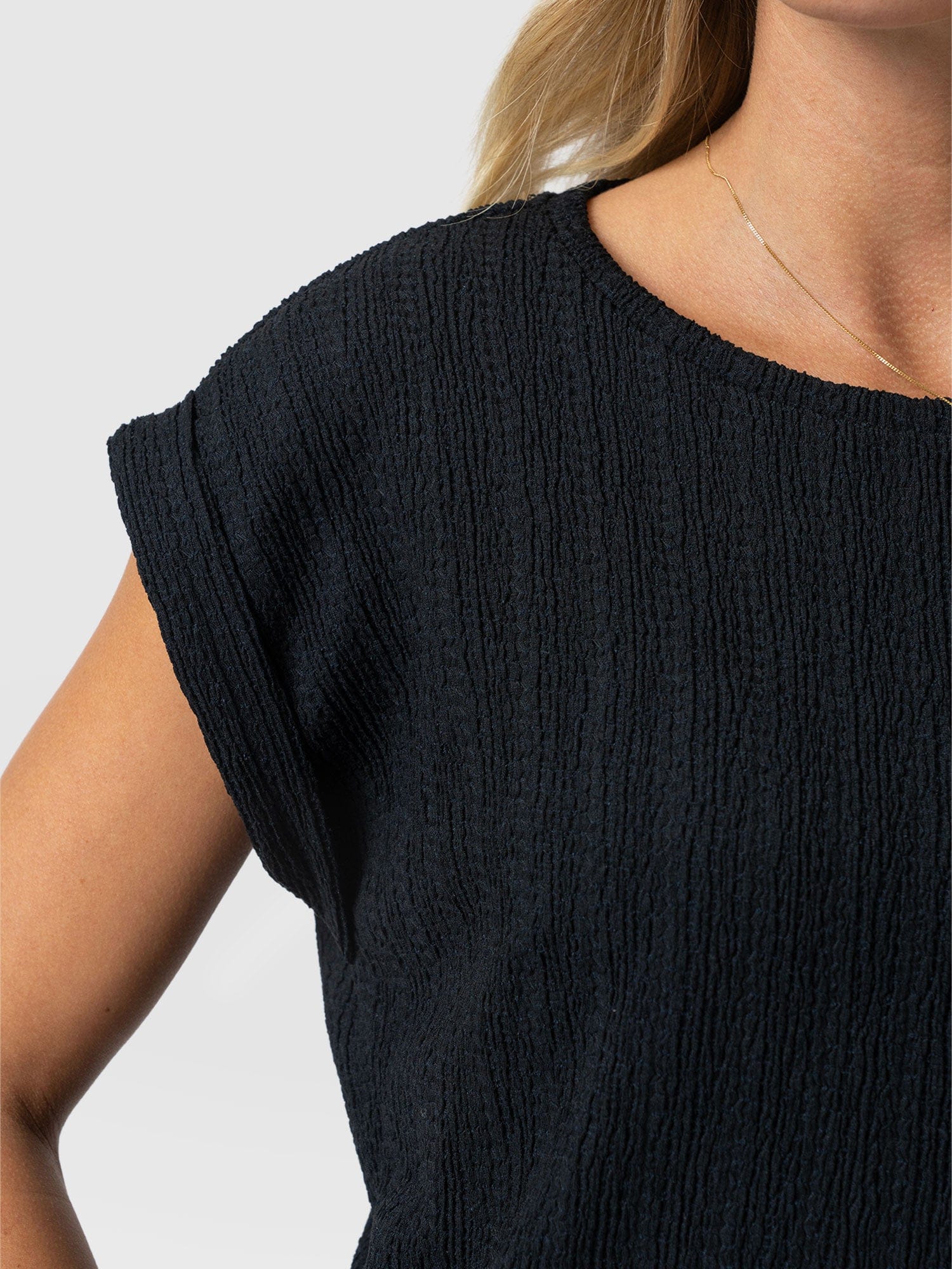 Turn Up Tee - Black Textured - Image 5