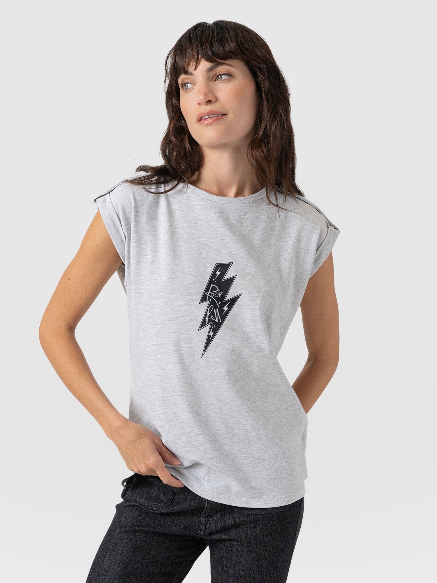 Turn Up Tee - Grey Rock N Roll - Image 3