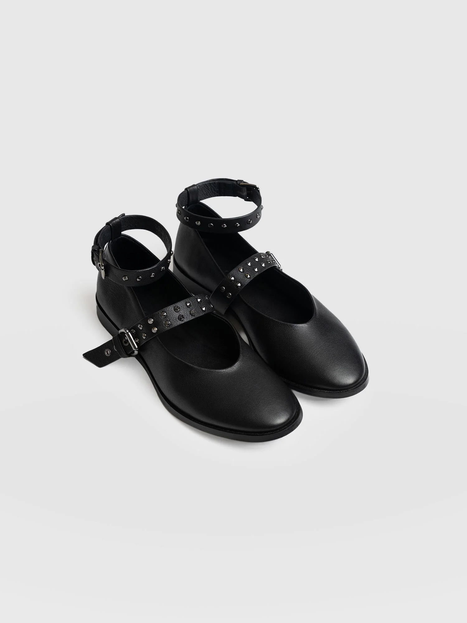 Vega Studded Ballerina Flats - Black - Image 3