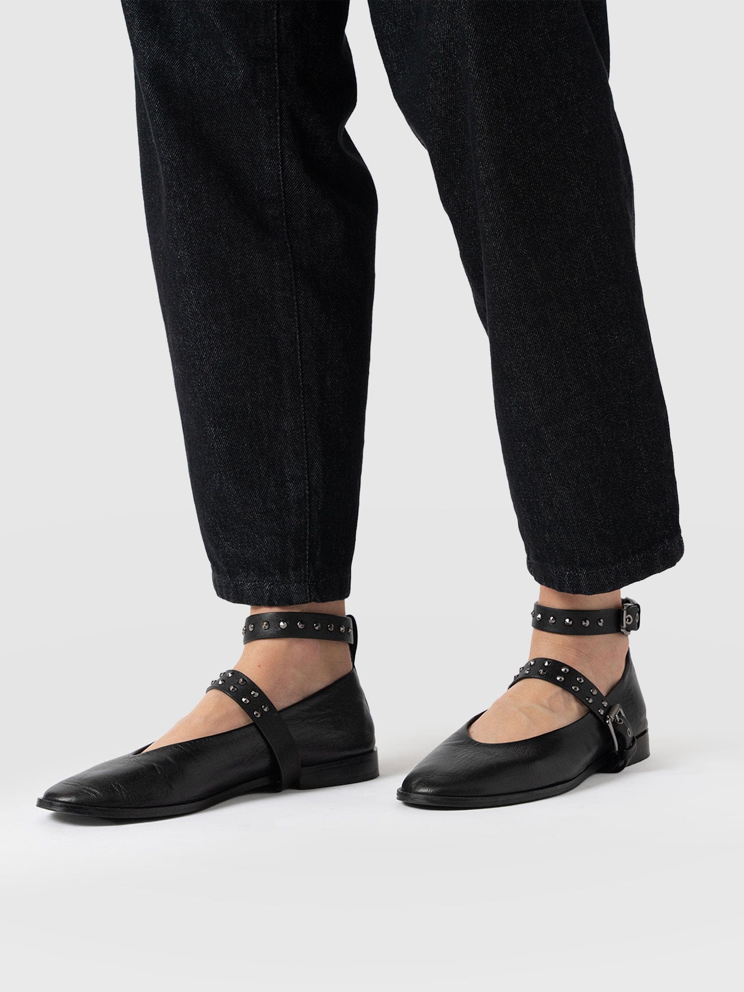 Vega Studded Ballerina Flats - Black - Image 6