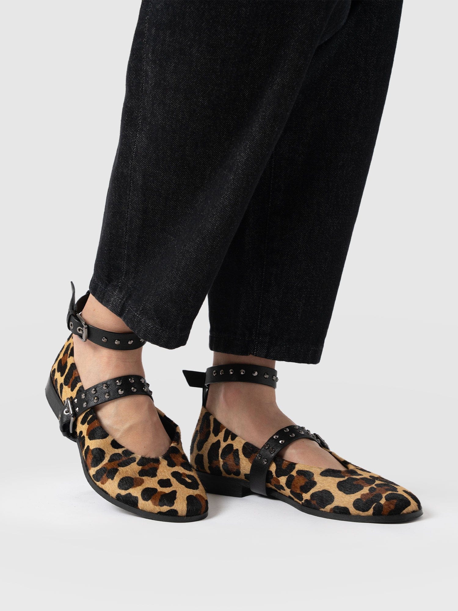 Vega Studded Ballerina Flats - Leopard - Image 6