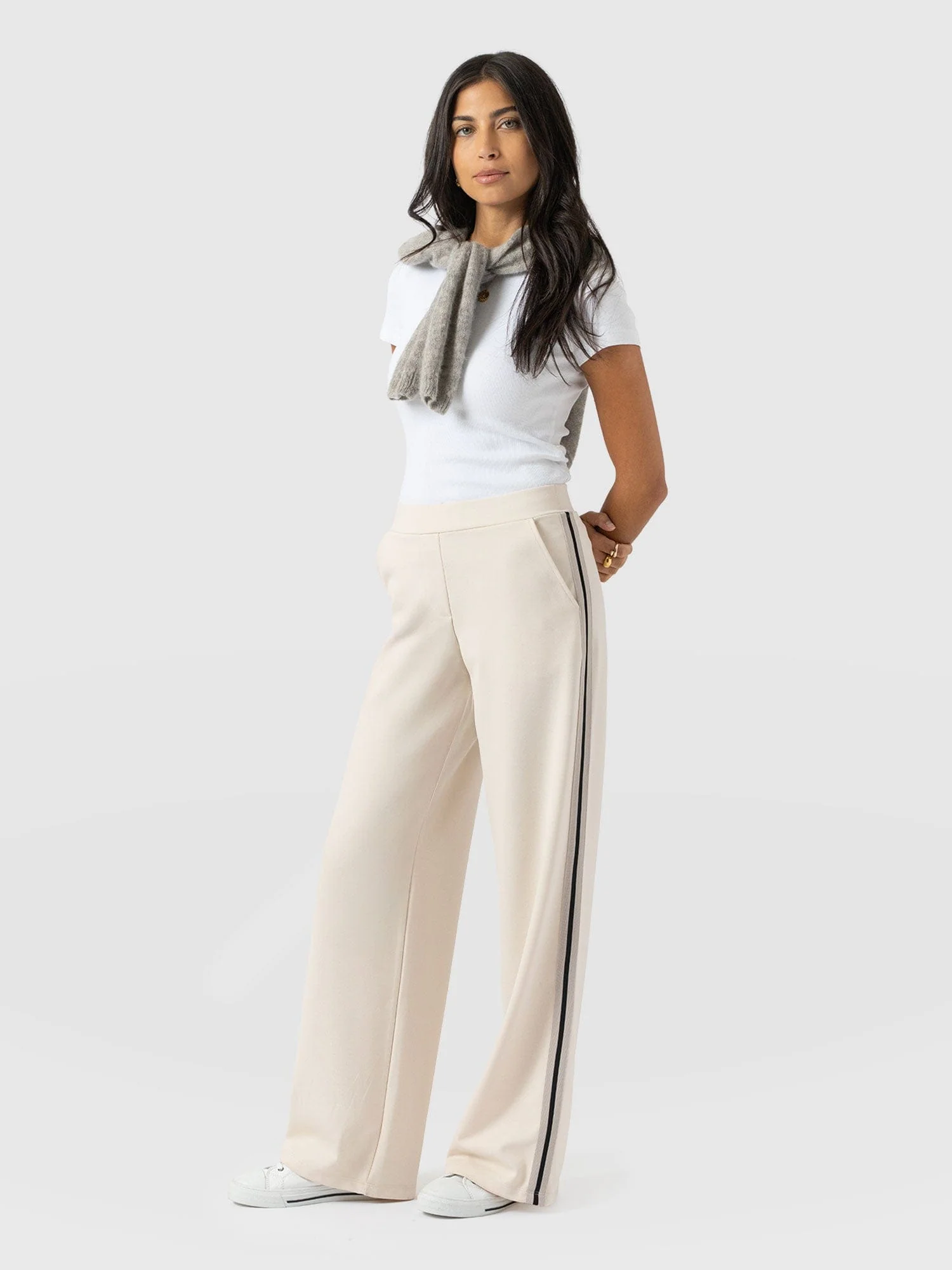 Victory Straight Leg Pant - Cream - Black Stripe - Image 3