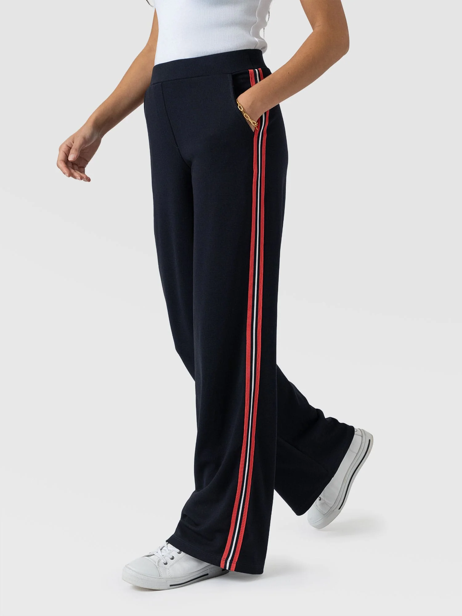 Victory Straight Leg Pant - Navy/Red Stripe - Image 4