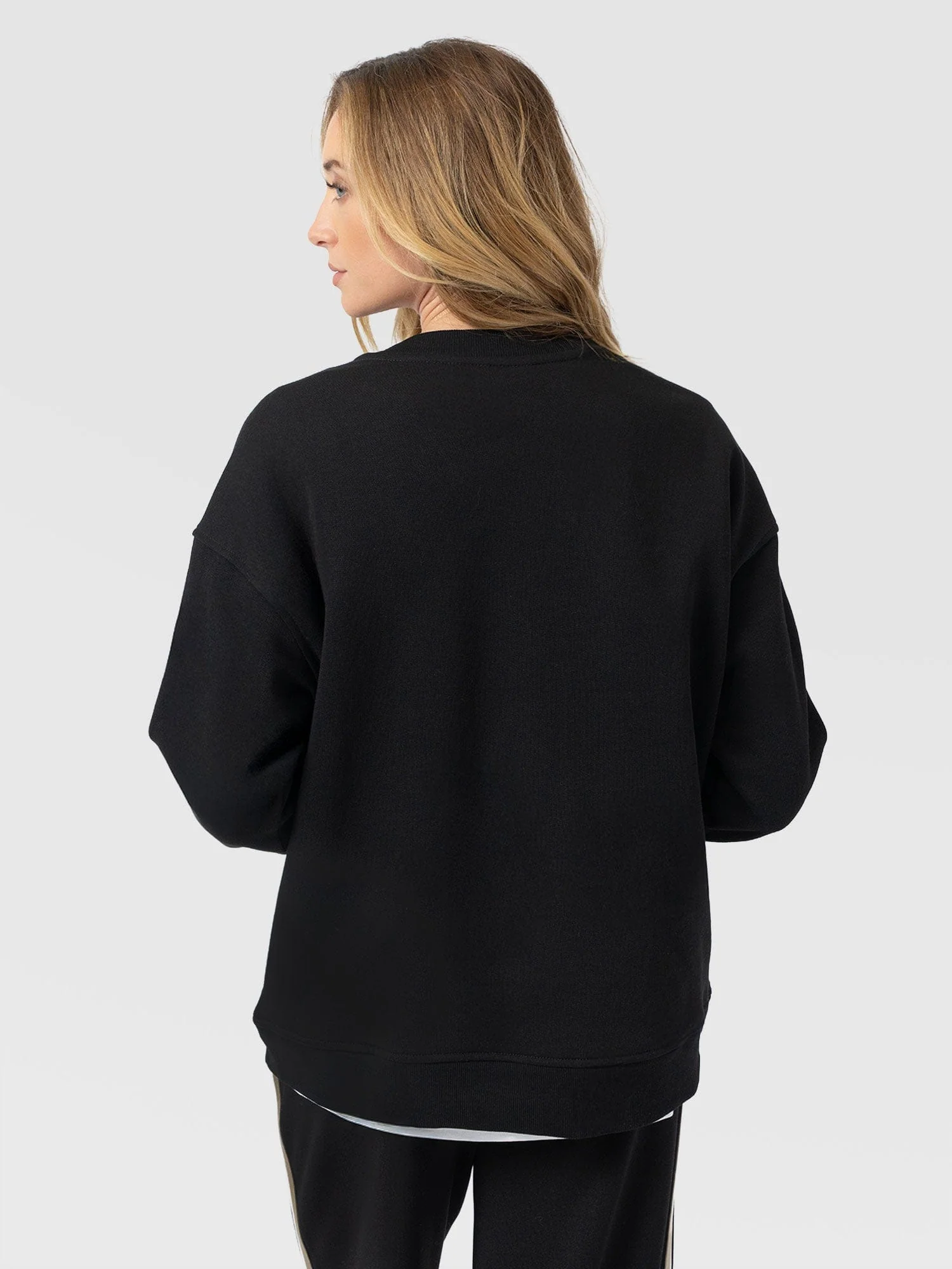 Victory Sweatshirt - Black - Cream/Beige Stripe - Image 6