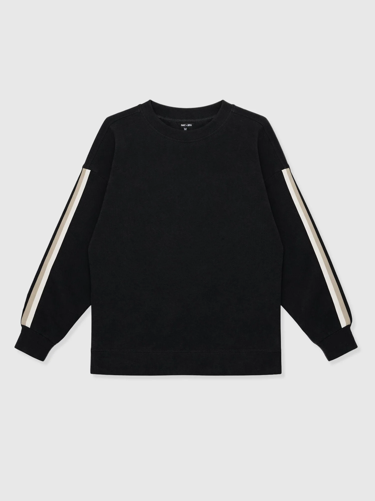 Victory Sweatshirt - Black - Cream/Beige Stripe - Image 7