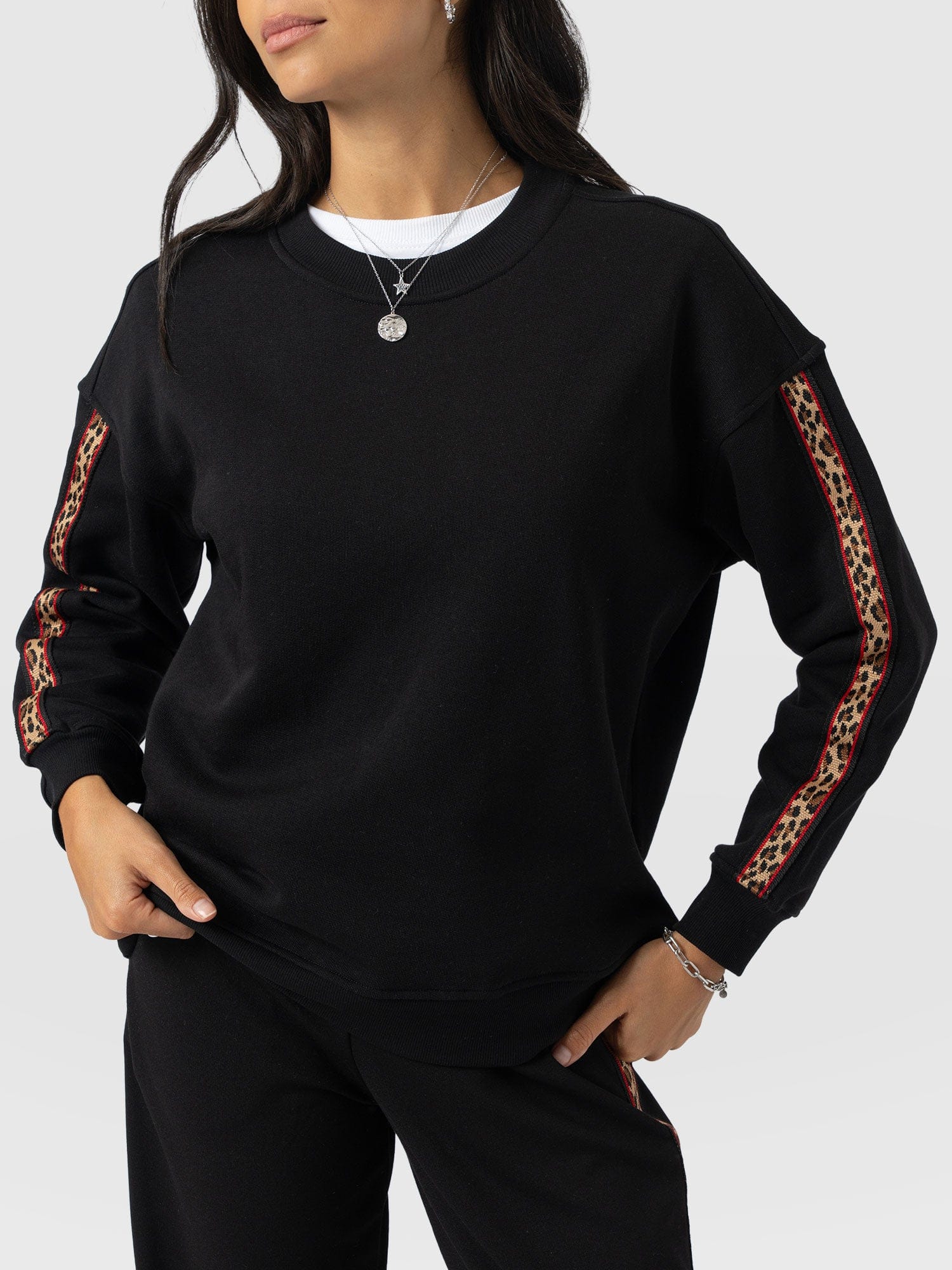 Victory Sweatshirt - Black - Leopard - Image 3