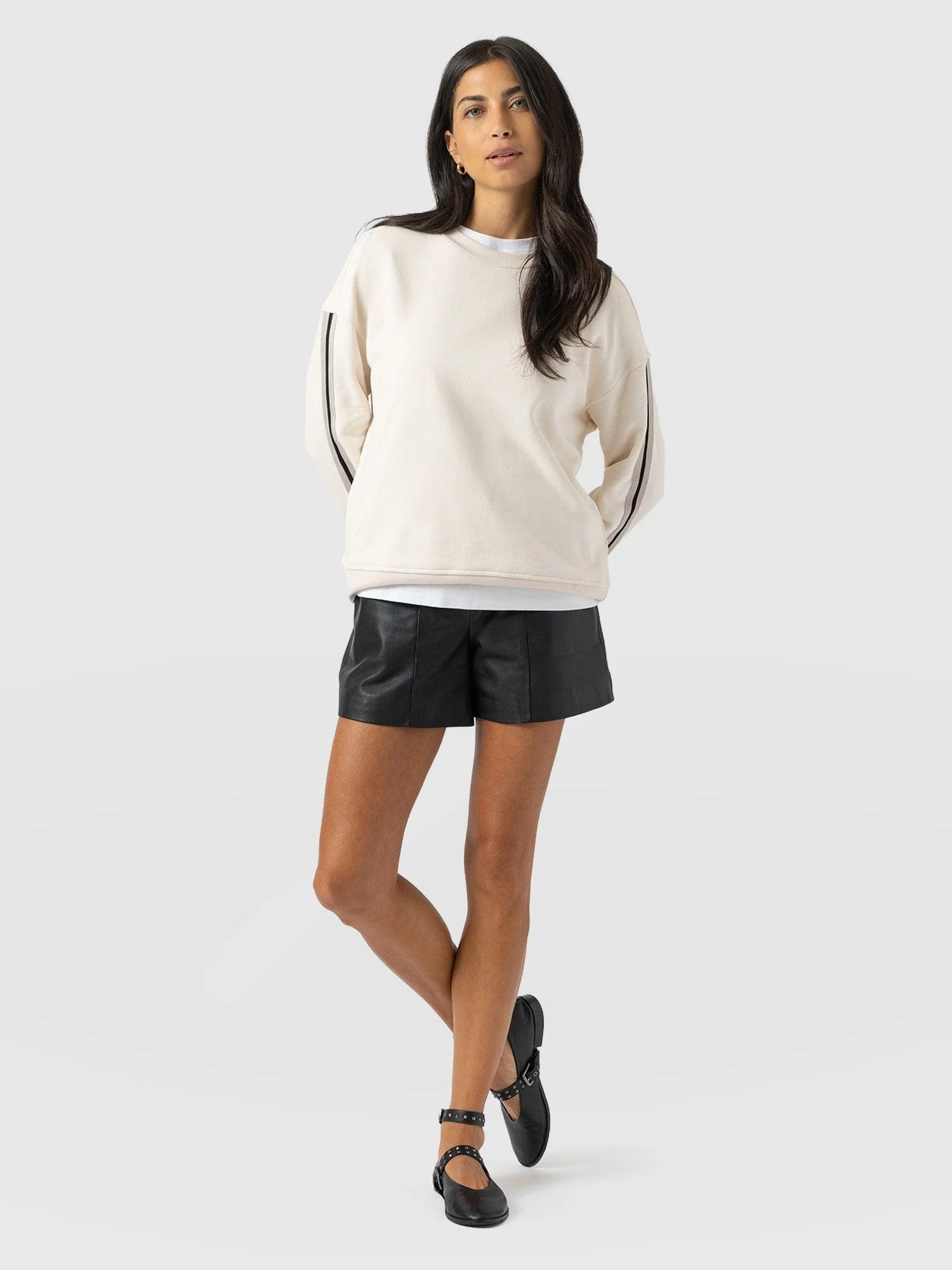 Victory Sweatshirt - Cream - Black Stripe - Image 3