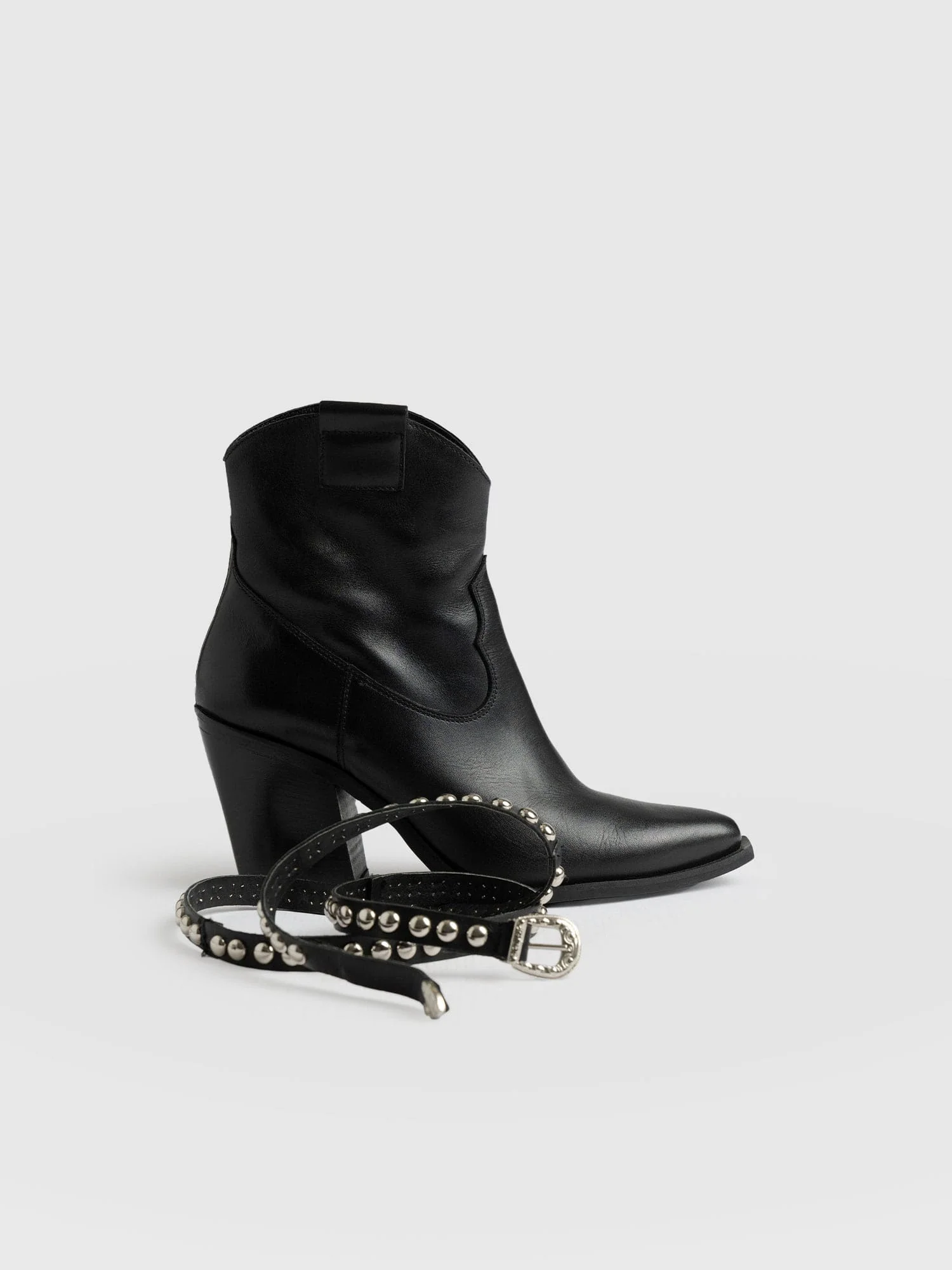 Western Studded Boot - Black - Image 3