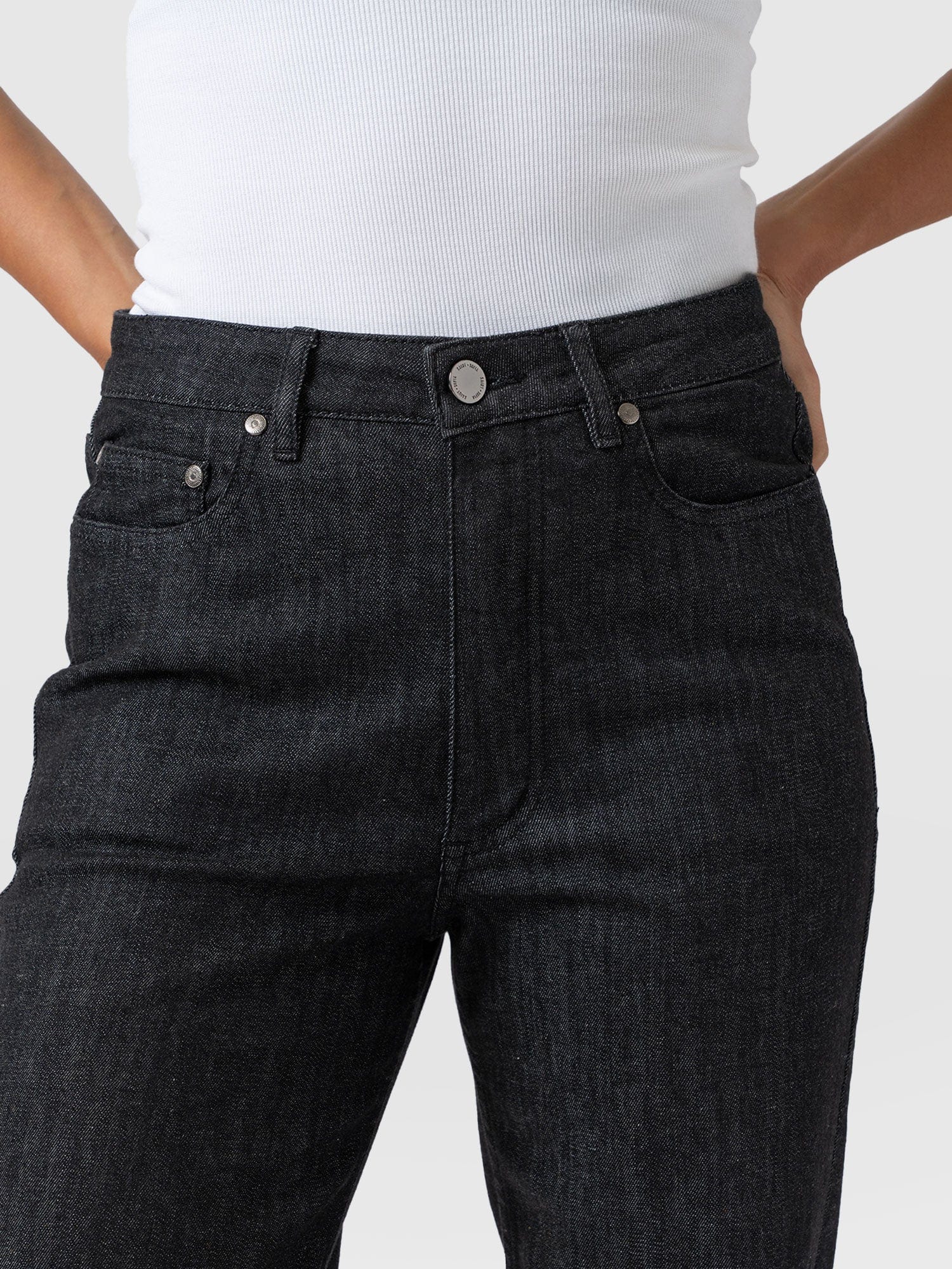 Wide Leg Jeans - Black Wash - Image 3