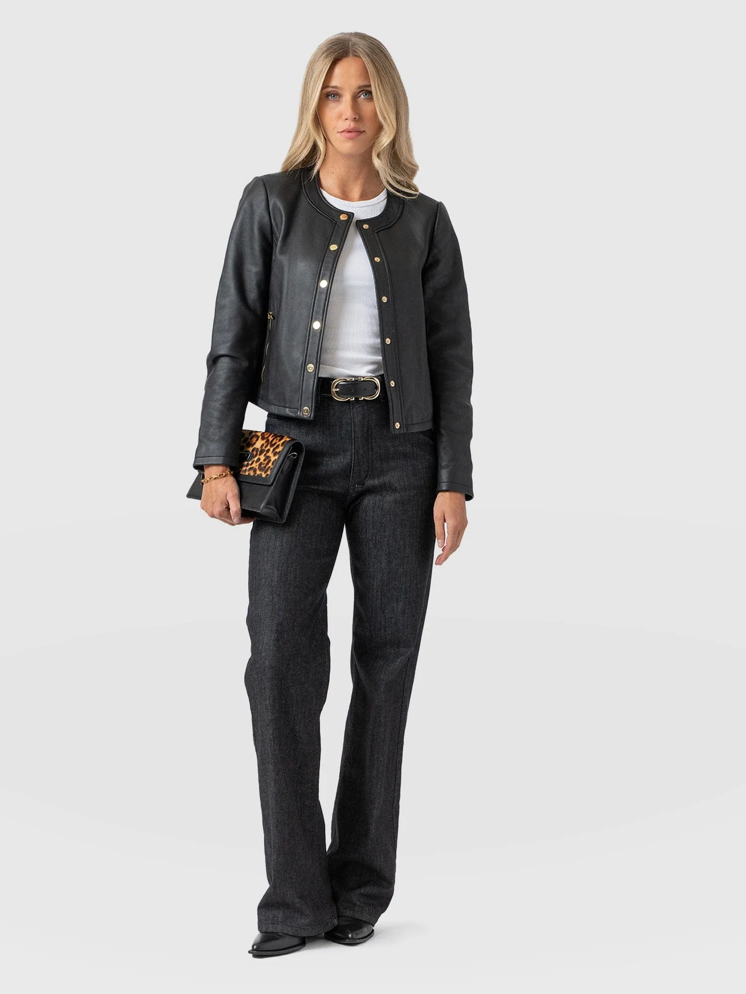 Wide Leg Jeans - Black Wash - Image 5
