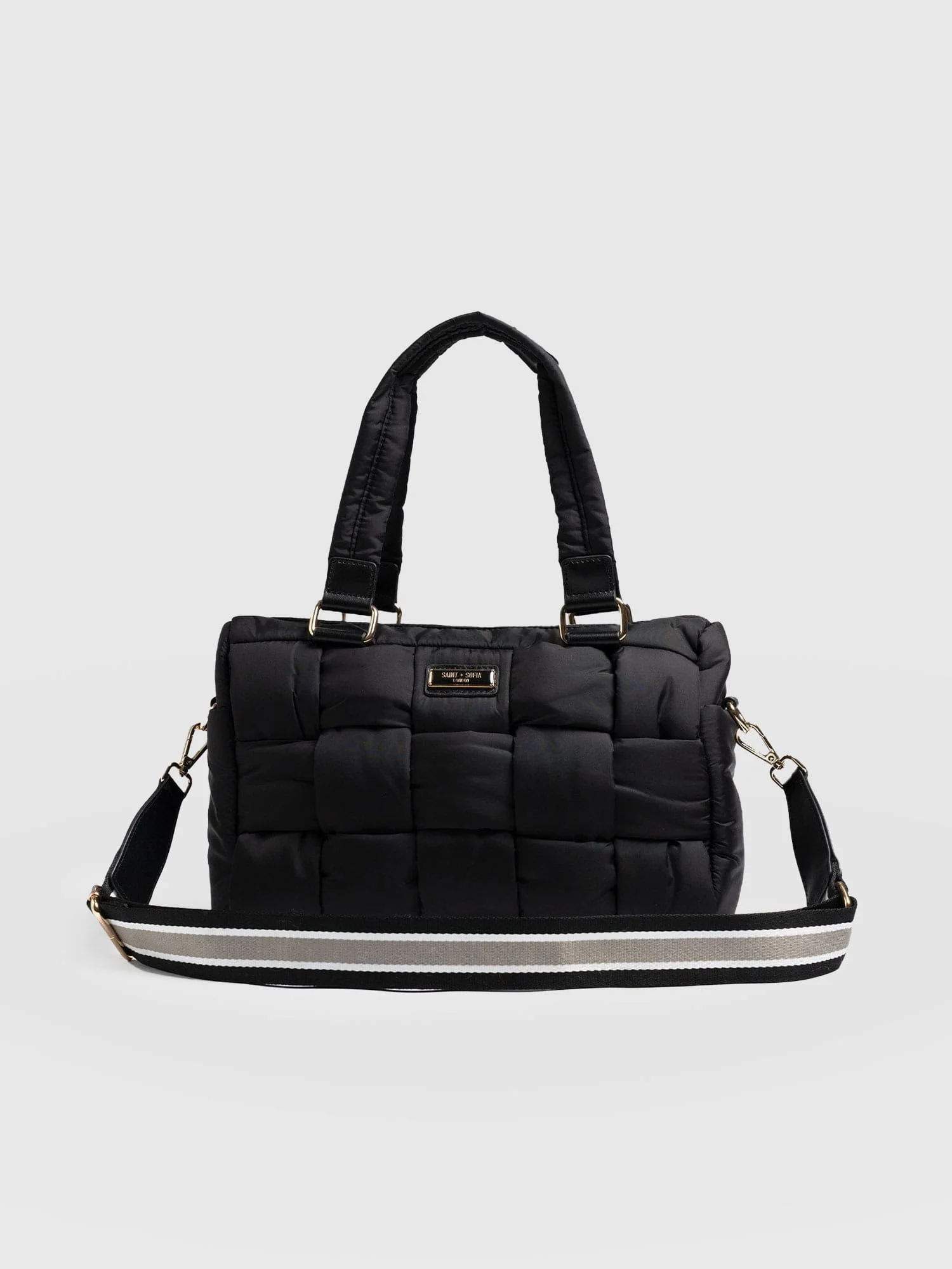 Woven Duffle Bag - Black/Grey - Image 3