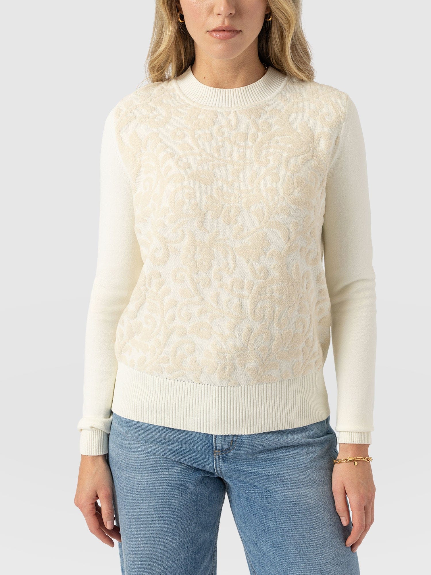 Wren Long Sleeve Knit - Cream - Image 4