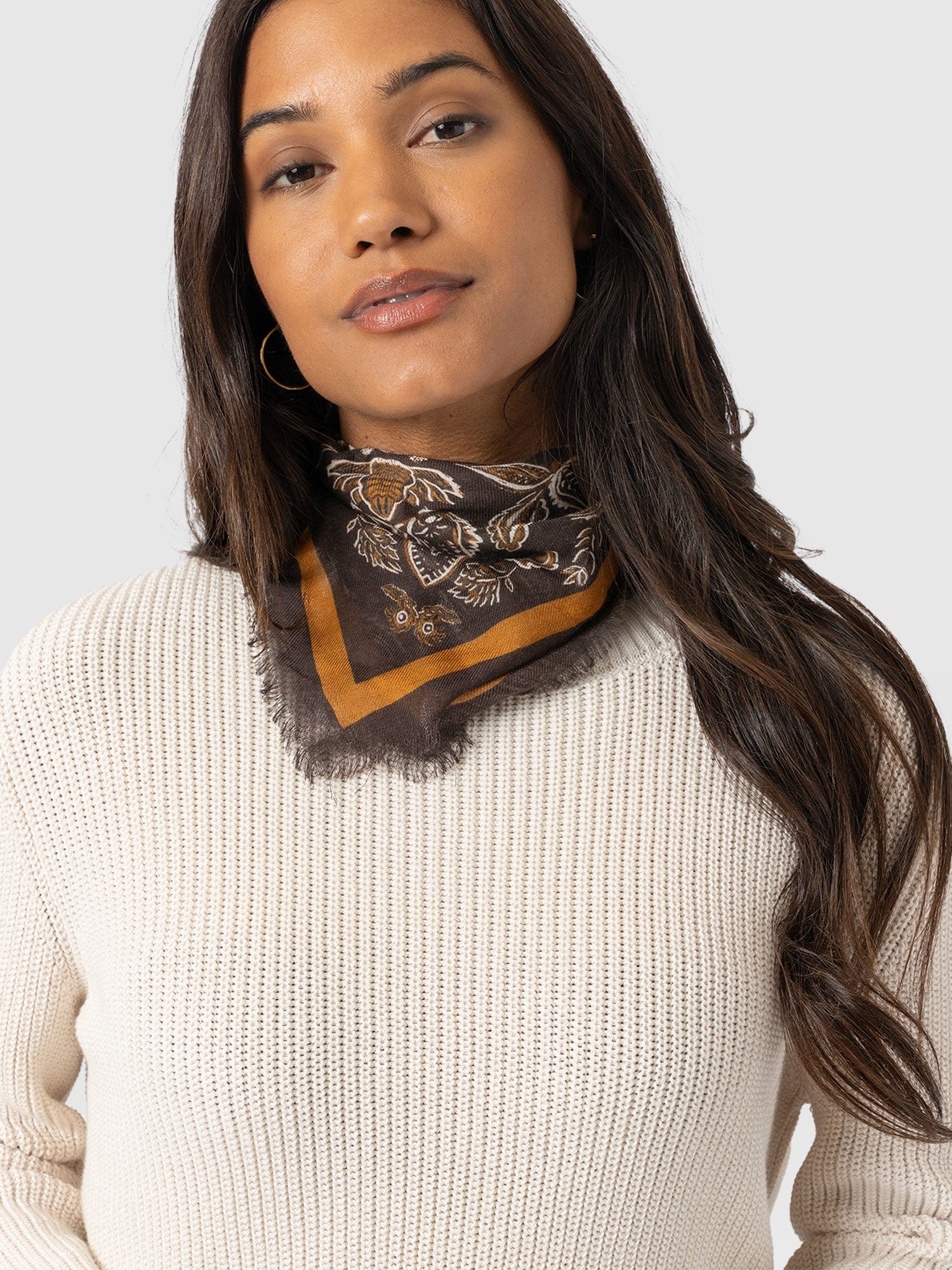 Wren Paisley Scarf - Brown - Image 3