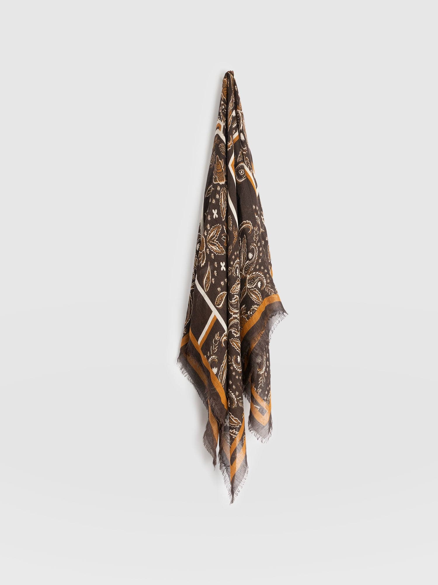 Wren Paisley Scarf - Brown - Image 7